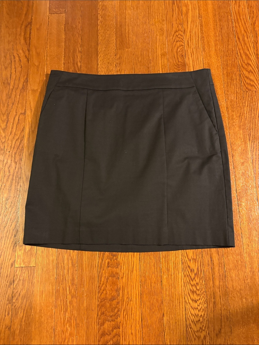 Ann Taylor Classic Black Women's Knee Length Straight Cotton Pencil Skirt, Sz 12